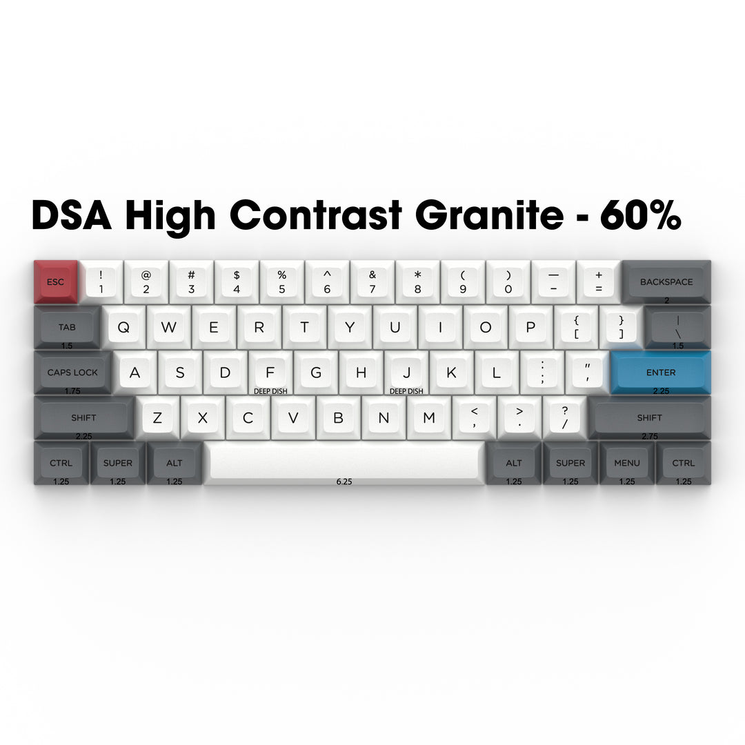 DSA "High Contrast Granite" 60% Keycap Set