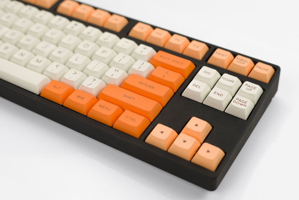 DSA "Creamsicle" 80% Beige and Orange TKL Mechanical Keyboard | Vintage Design | Pre-Built and Ready to Use
