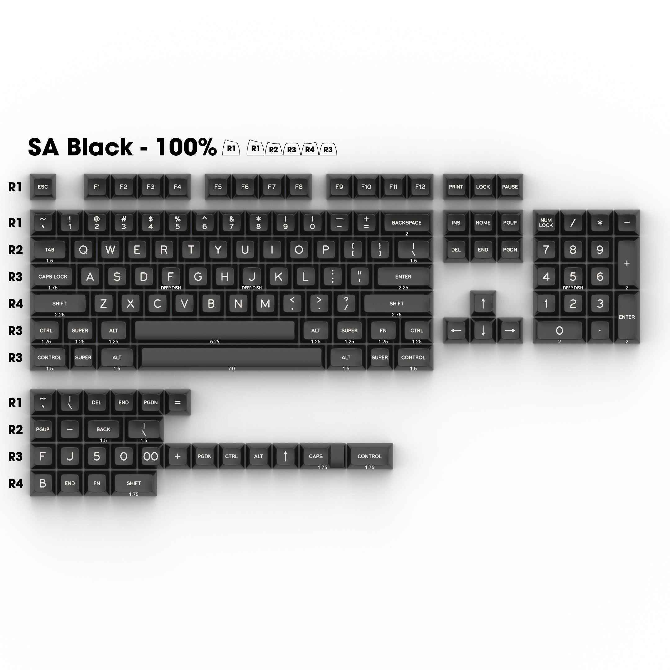 Standard SA Doubleshot ABS Keycap Sets