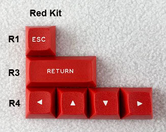 DSS "Dolch" Red ESC Return and Arrow Keycap Set  | Double Shot