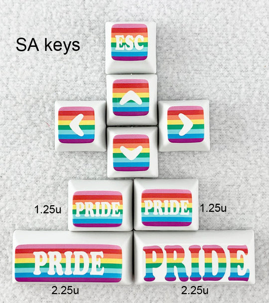 "PRIDE" Rainbow Custom Keycap Set