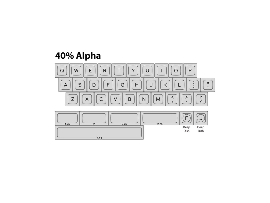 DSA Sublimated 40% Alpha Keycap Set