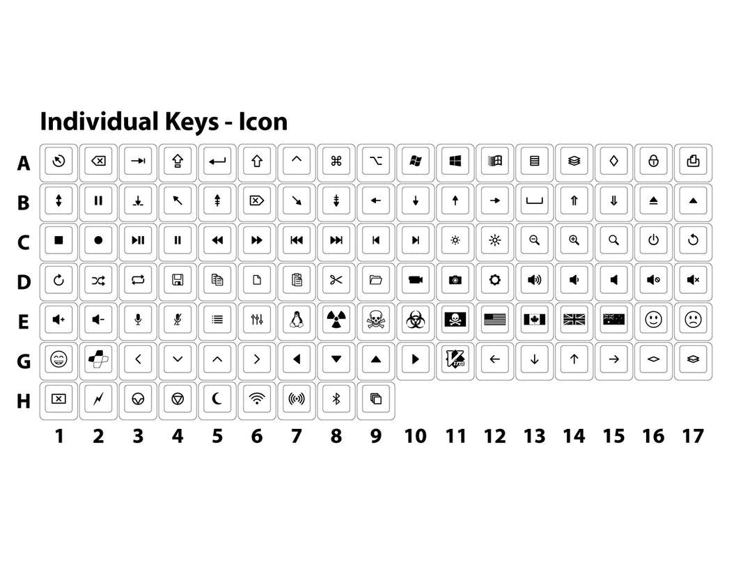 Key Cap Icon Basic G20 Flex Individual Keycaps | Icon Legends – Signature Plastics