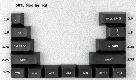 DSA "Dolch" 60% Modifier Keycap Kit | Double Shot