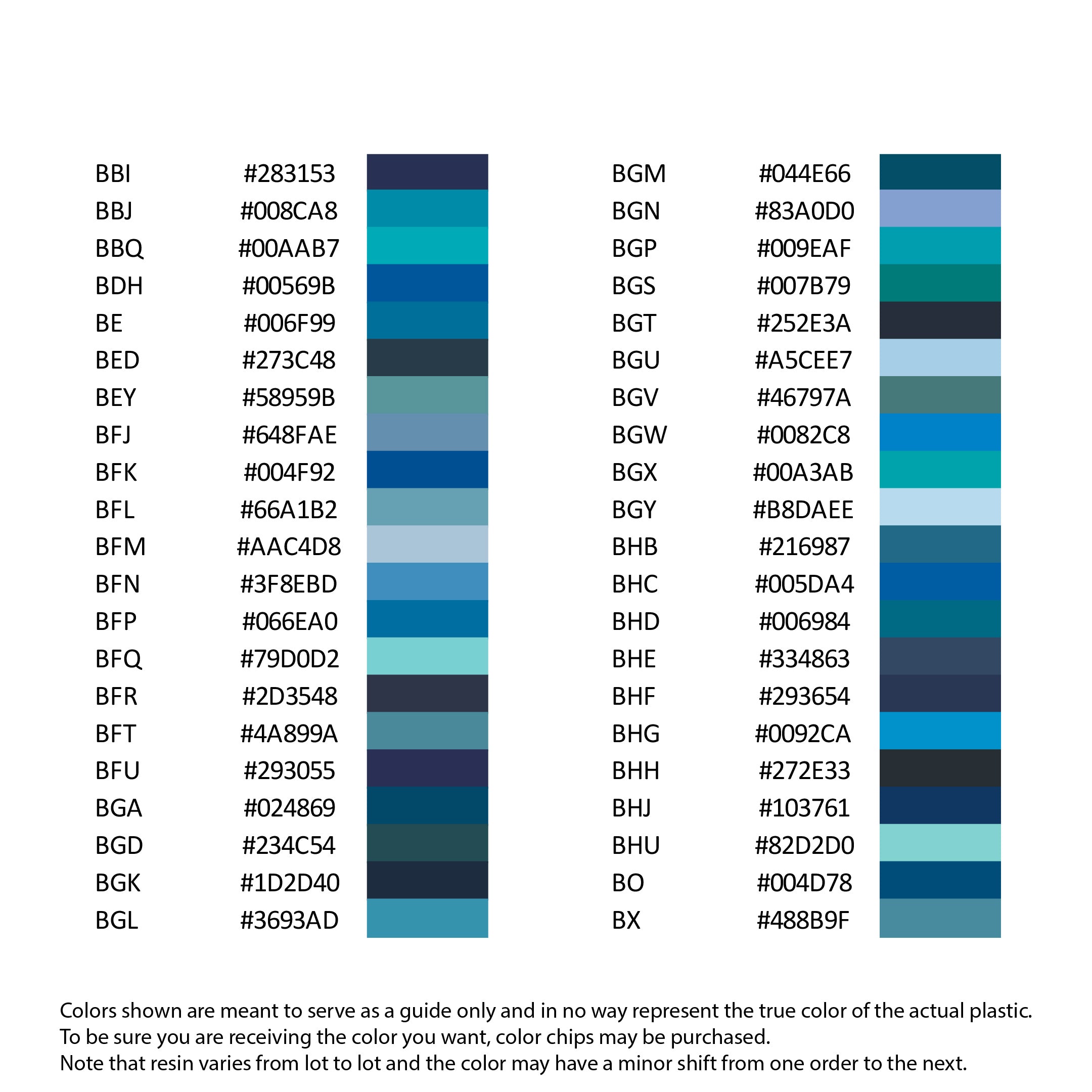ABS Colors - Blue – Signature Plastics