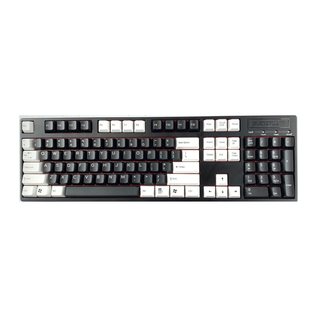 DCS Double Shot "Black and White" 100% Mechanical Keyboard | Pre-Built and Ready to Use
