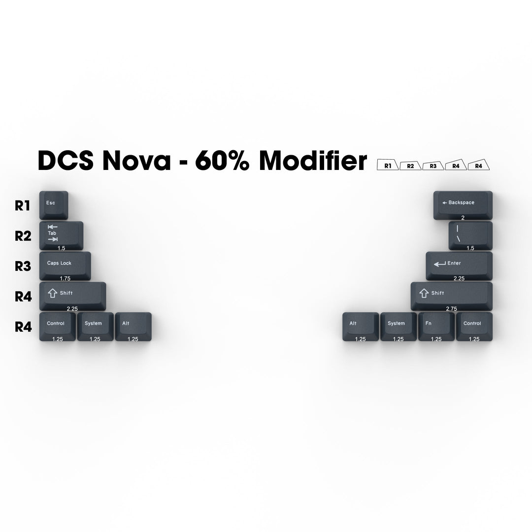 DCS "Nova" Mix-and-Match 80% TKL Keycap Set
