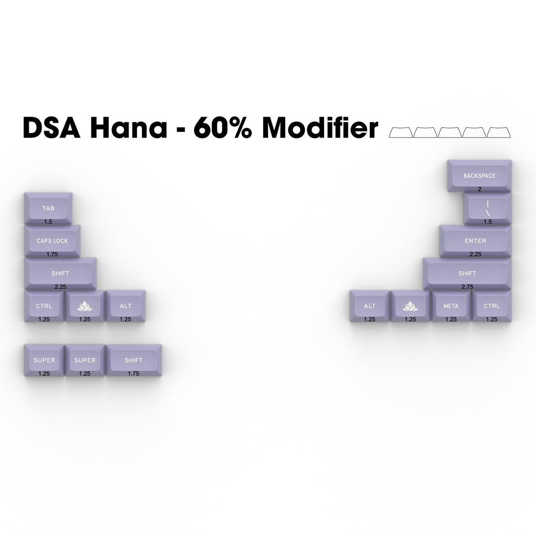 DSA "Hana" 60% Mod Keycap Set  | Double Shot