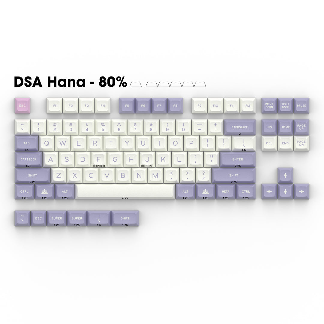 DSA "Hana" Kawaii 80% TKL Keycap Set