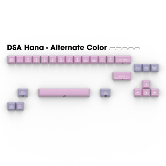 DSA "Hana" Alternate Color Pink and Purple Keycap Set  | Double Shot