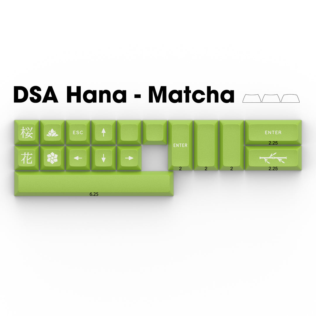 DSA "Hana" Matcha Keycap Set  | Double Shot