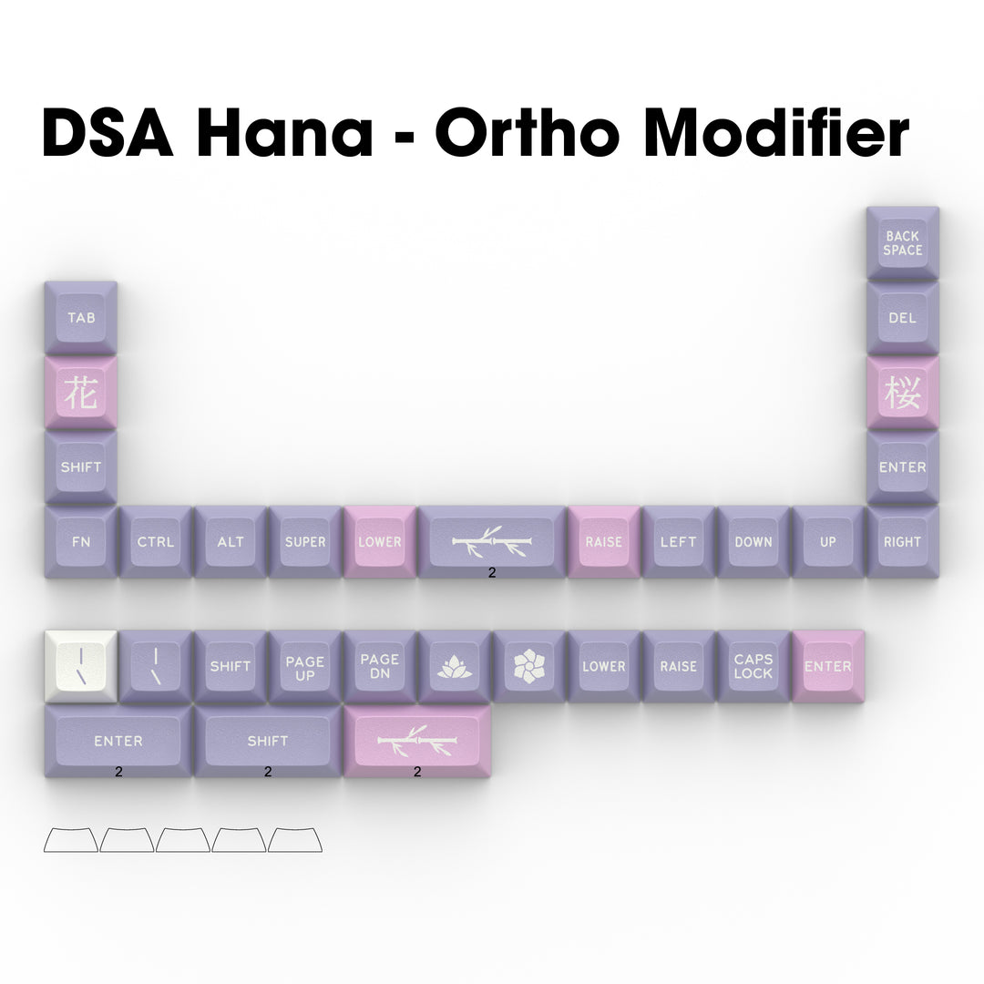 DSA "Hana" Ortho Mod Keycap Set  | Double Shot