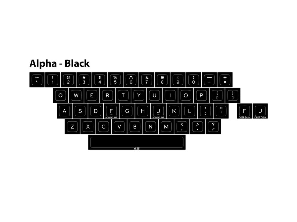 DSA "Black & White" Individual Keycaps | Double Shot