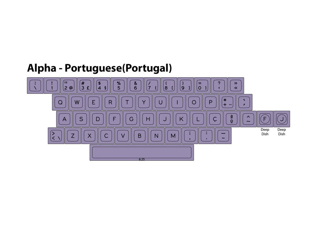 DSA Sublimated Alpha Portuguese (Portugal) Keycap Set