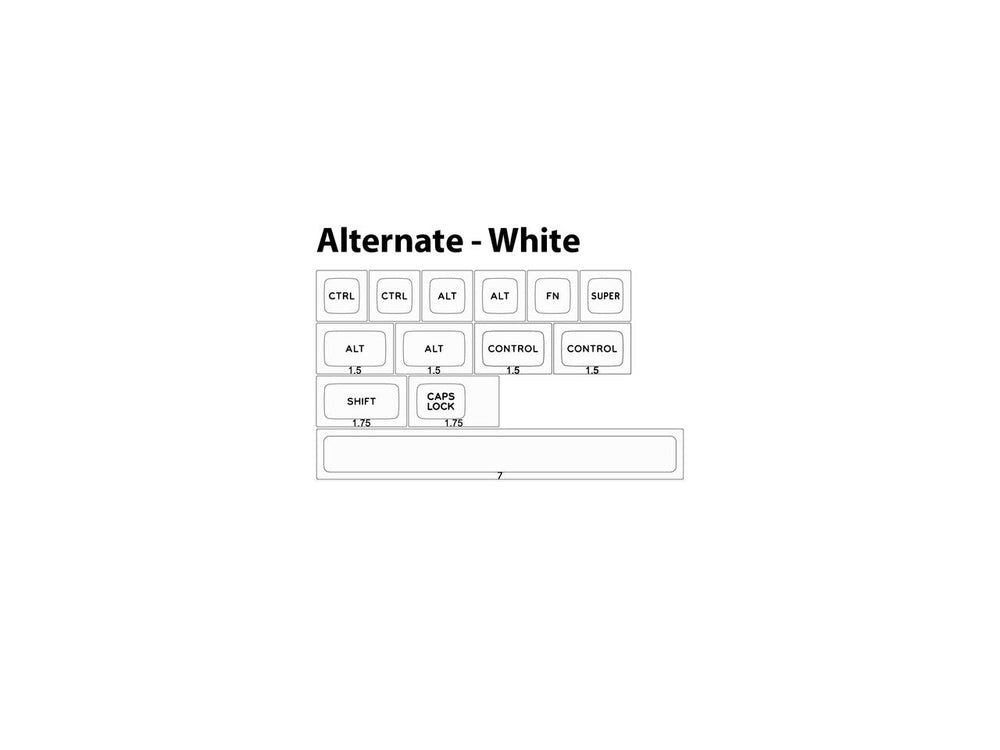 DSA "Black & White" Alternate Keycap Set | Black Version