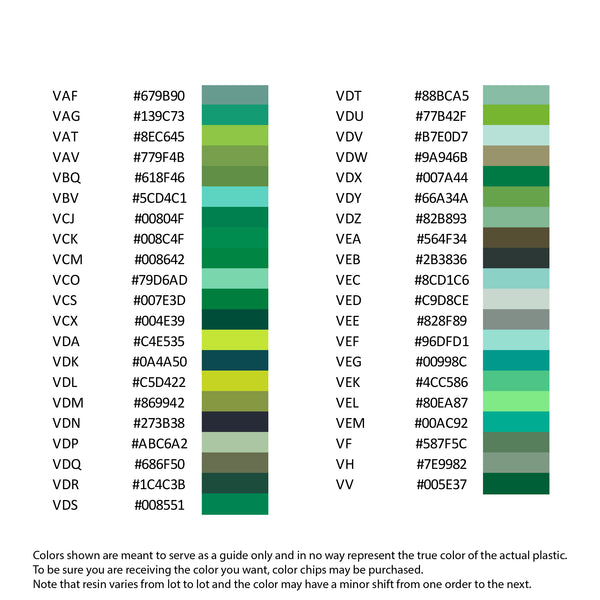 ABS Colors - Green – Signature Plastics