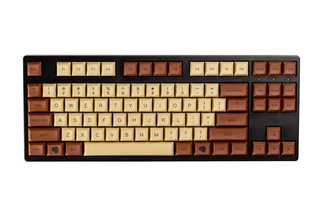 DSA "Coffee House" 80% TKL Keyboard | Retro Beige and Brown | Pre-Built and Ready to Use