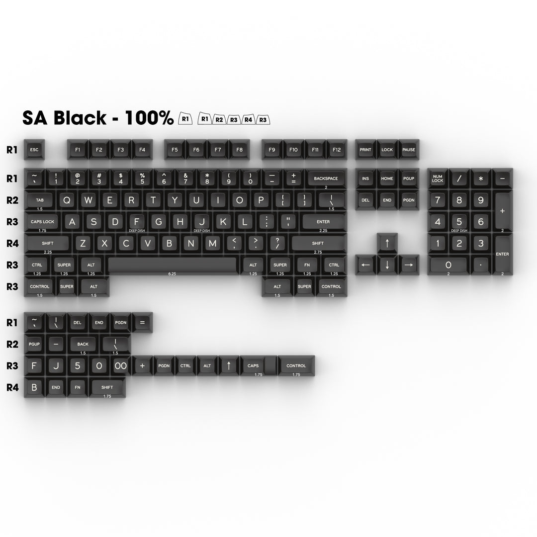Standard SA 100% Full Black Keycap Set | Doubleshot