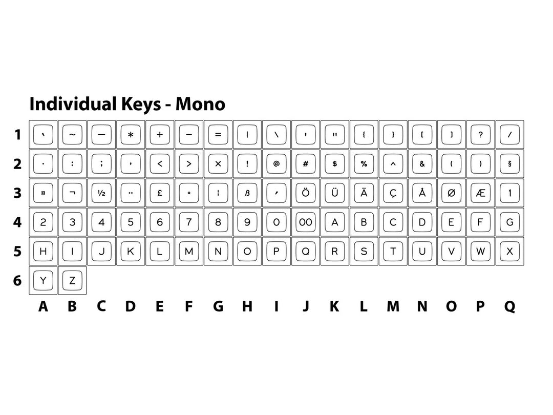 SA-P Sublimated Individual Keys