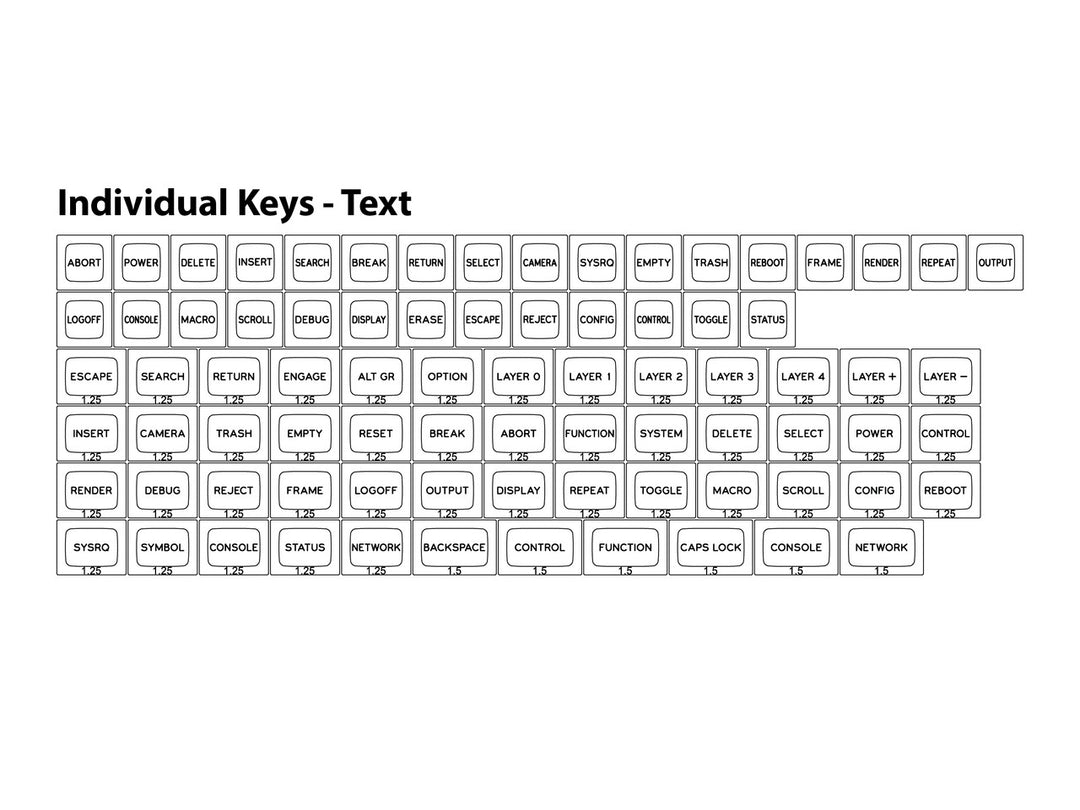 SA-P Sublimated Individual Keys