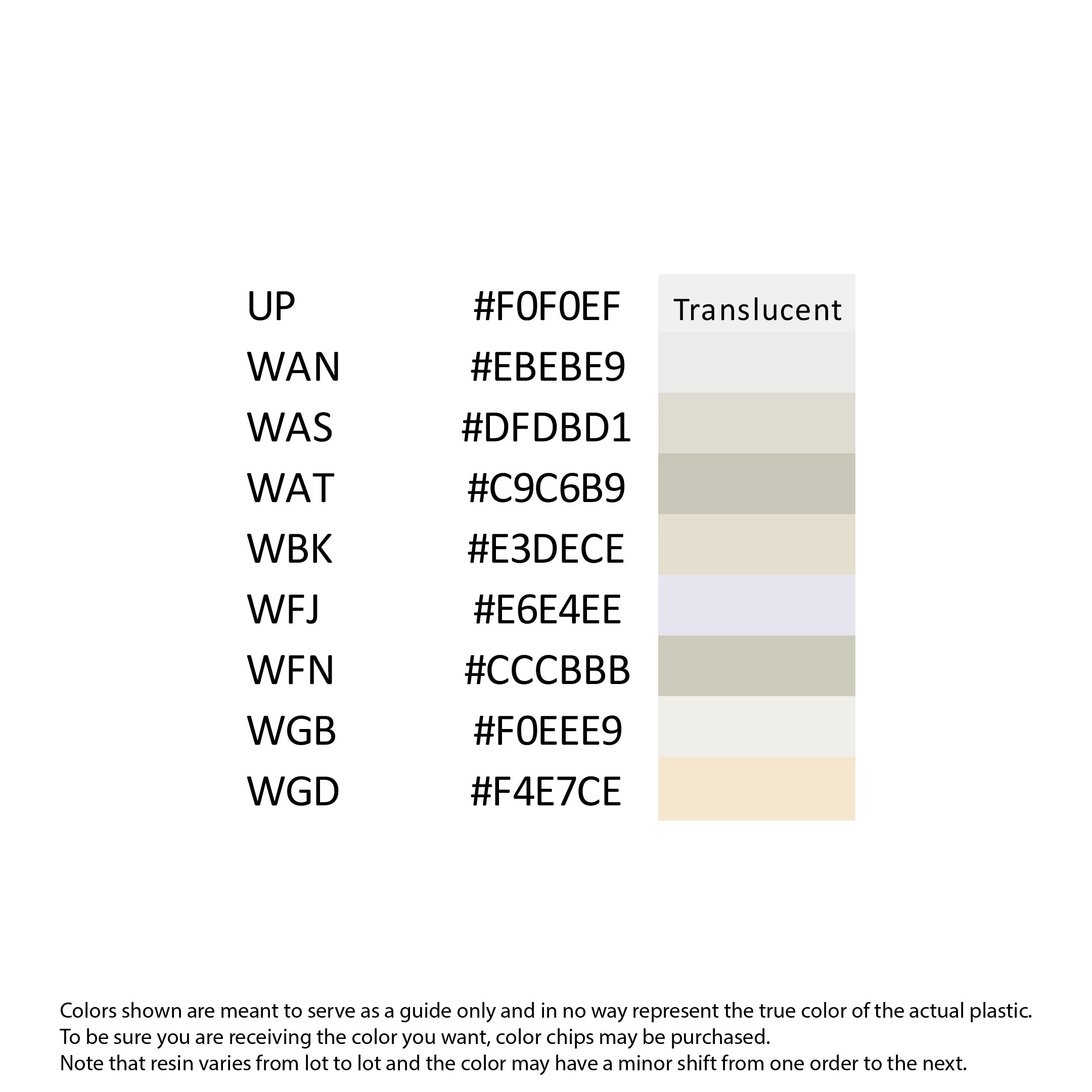 Wb3 Color Code PBT Colors - White – Signature Plastics