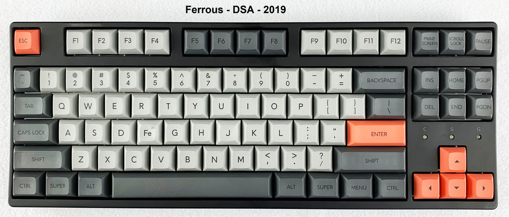 DSA "Ferrous" 100% Full Keycap Set