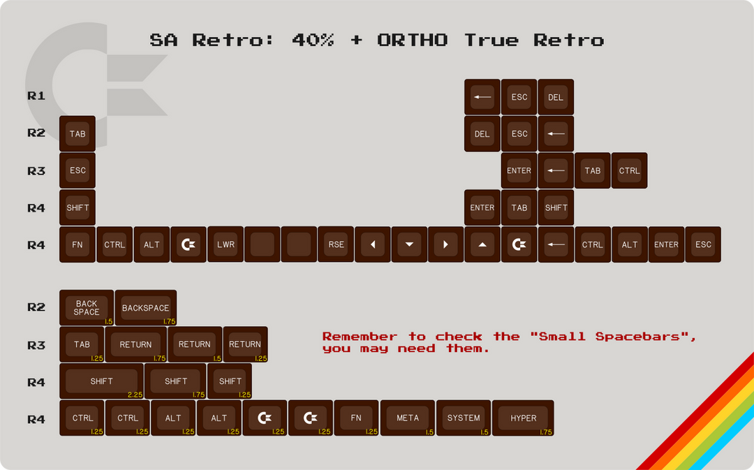 SA "Retro" 40% Modifier Set (53 keys) | True Retro