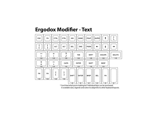 SA "Ice Cap" Keycap Set Ergo Text Modifier (44 keys)