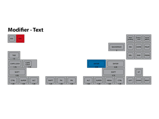 DSA "Granite" TKL Modifier Set - Text Legends