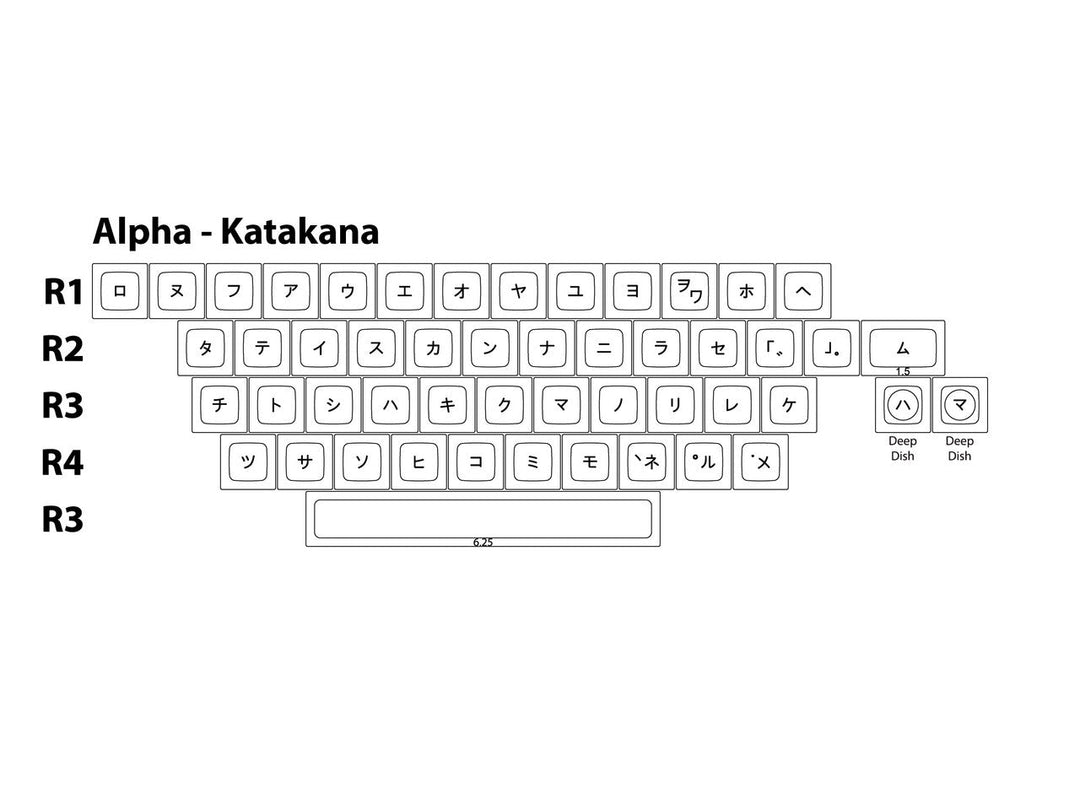 SA-P "Snow Cap" Katakana Alpha Keycap Set
