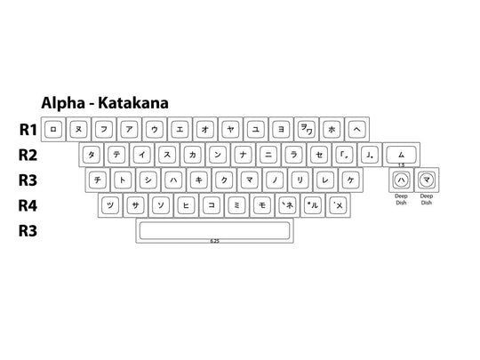 SA-P "Snow Cap" Katakana Alpha Keycap Set