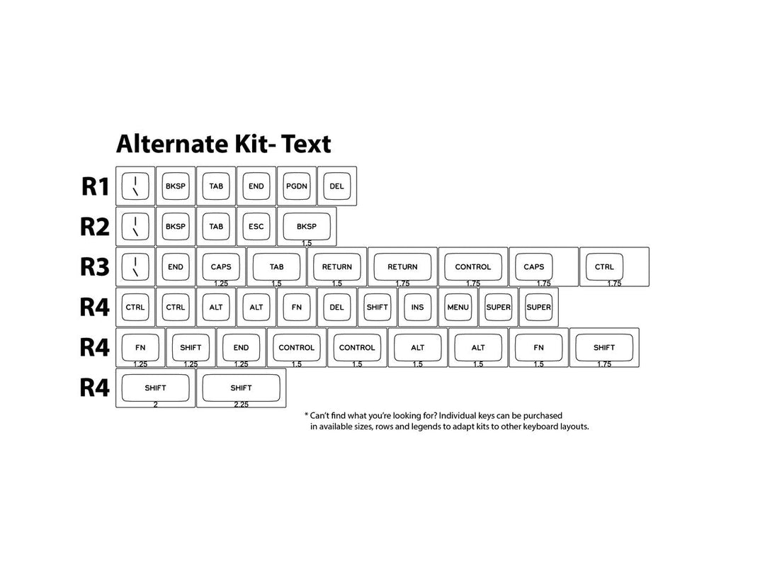 SA-P "Snow Cap" Alternate Text Kit (42 keys)