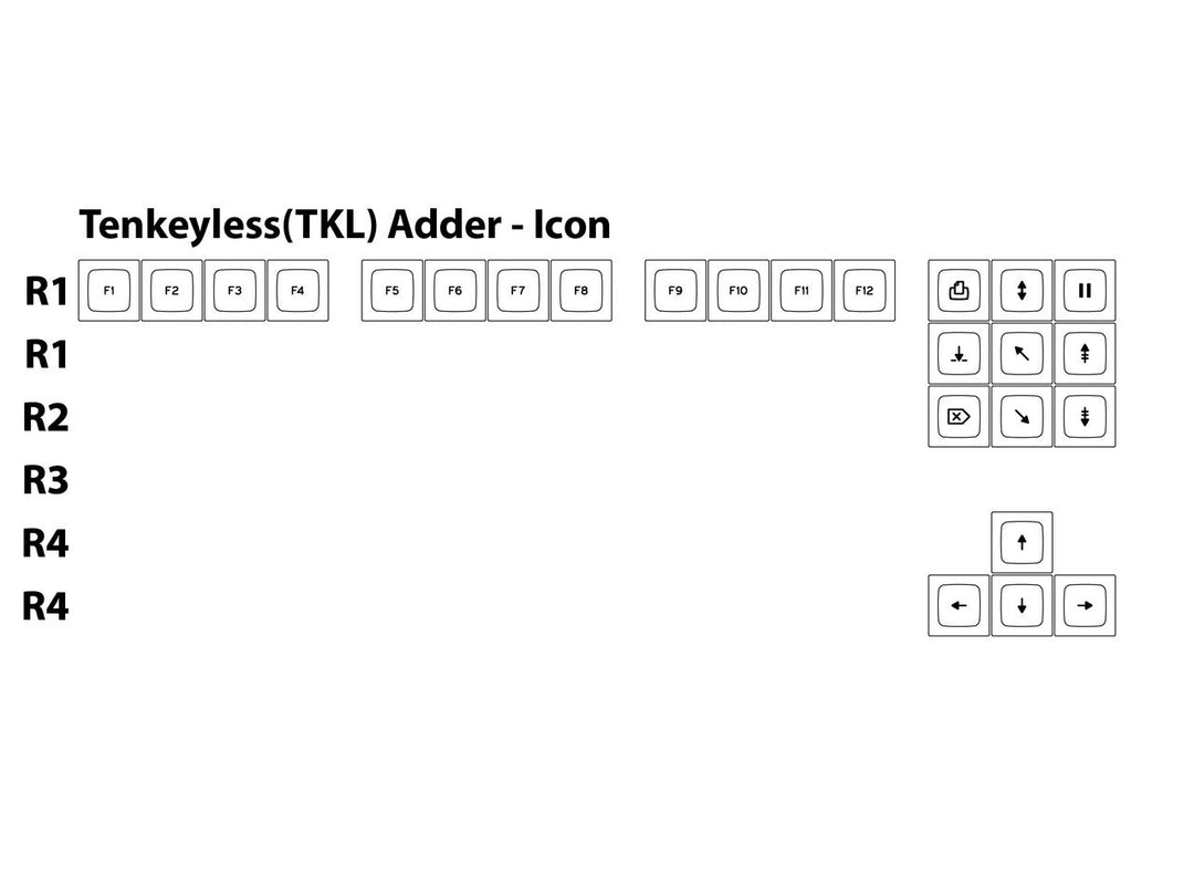 SA-P "Snow Cap" Keycap TKL Icon Adder (25 keys)