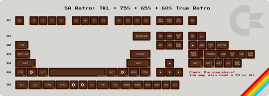 SA "Retro" 80% TKL Modifier Set (72 keys) | True Retro